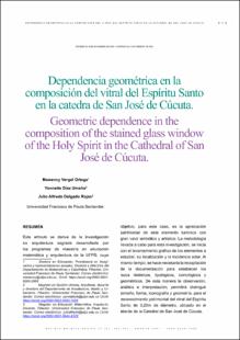 Portada Dependencia geométrica en la composición del vitral del Espíritu Santo en la catedra de San José de Cúcuta