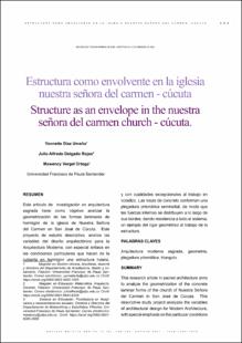 Portada Estructura como envolvente en la iglesia nuestra señora del Carmen - Cúcuta
