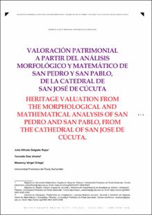 Portada Valoración patrimonial a partir del análisis morfológico y matemático de San Pedro y San Pablo, de la catedral de San José de Cúcuta