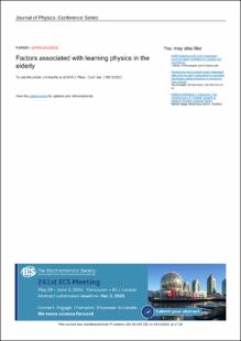 Portada Factors associated with learning physics in the elderly