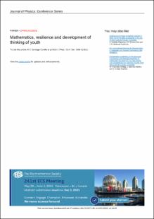 Portada Mathematics, resilience and development of thinking of youth