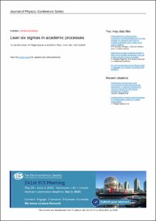 Portada Lean Six sigmas in academic processes