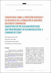 Portada Concepciones sobre la profesión docente y su influencia en la formación de maestros. Un estudio comparativo