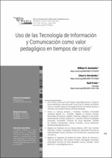 Portada Uso de las Tecnología de Información y Comunicación como valor pedagógico en tiempos de crisis