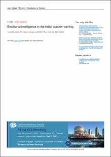Portada Emotional intelligence in the initial teacher training
