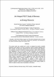 Portada An integral PEST study of biomass as energy resource