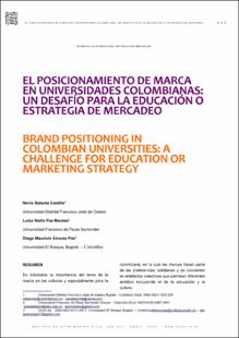 Portada El posicionamiento de marca en universidades colombianas: un desafío para la educación o estrategia de mercadeo