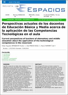 Portada Perspectivas actuales de los docentes de Educación Básica y Media acerca de la aplicación de las Competencias Tecnológicas en el aula