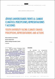Portada Jóvenes universitarios frente al cambio climático: percepciones, representaciones y acciones