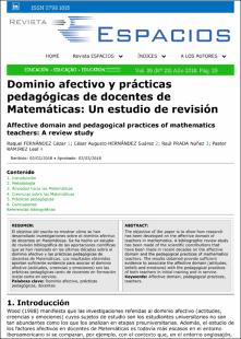 Portada Dominio afectivo y prácticas pedagógicas de docentes de Matemáticas: Un estudio de revisión