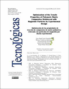 Portada Optimization of the Tensile Properties of Polymeric Matrix Composites Reinforced with Magnetite Particles by Experimental Design
