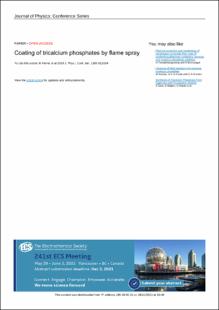 Portada Coating of tricalcium phosphates by flame spray