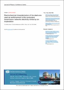 Portada Electrochemical characterization of the steel wire used as reinforcement in the conductors transmission networks electricity nitride by ion implantation