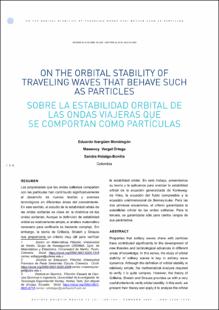 Portada Sobre la estabilidad orbital de las ondas viajeras que se comportan como partículas