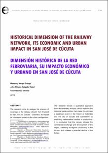Portada Historical dimension of the railway network, its economic and urban impact in san josé de cúcuta