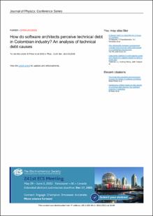 Portada How do software architects perceive technical debt in Colombian industry? An analysis of technical debt causes