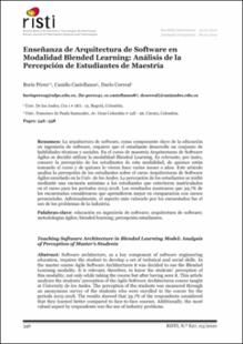 Portada Enseñanza de arquitectura de software en modalidad blended learning: Análisis de la percepción de estudiantes de maestría