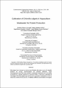 Portada Cultivation of Chlorella vulgaris in Aquaculture Wastewater for Protein Production