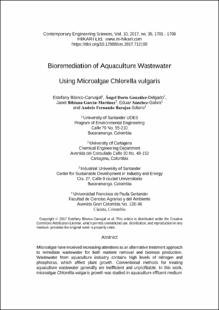 Portada Bioremediation of Aquaculture Wastewater Using Microalgae Chlorella vulgaris