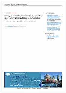 Portada Validity of microrubri, instrument to measure the development of competences in mathematics