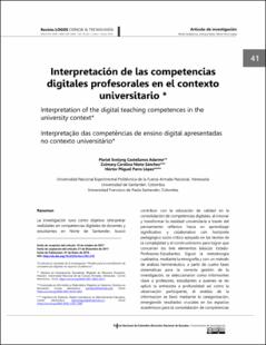 Portada Interpretación de las competencias digitales profesorales presentes en el contexto universitario