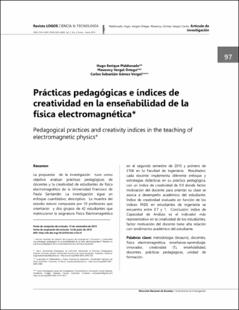 Portada Prácticas pedagógicas e índices de creatividad en la enseñabilidad de la física electromagnética