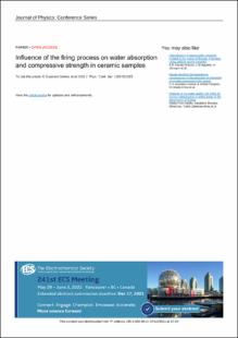 Portada Influence of the firing process on water absorption and compressive strength in ceramic samples