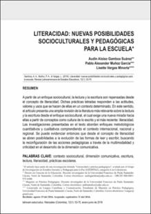 Portada Literacidad: nuevas posibilidades socioculturales y pedagógicas para la escuela