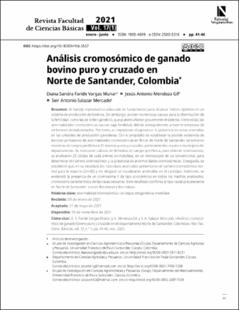 Portada Análisis cromosómico de ganado bovino puro y cruzado en el departamento Norte de Santander, Colombia
