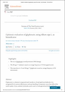 Portada Cytotoxic evaluation of glyphosate, using Allium cepa L. as bioindicator