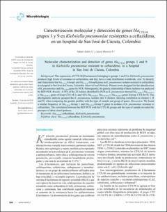 Portada Caracterización molecular y detección de genes blaCTX-M grupos 1 y 9 en Klebsiella pneumoniae resistentes a ceftazidima, en un hospital de San José de Cúcuta, Colombia