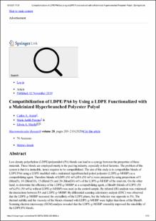 Portada Compatibilization of LDPE/PA6 by Using a LDPE Functionalized with a Maleinized Hyperbranched Polyester Polyol