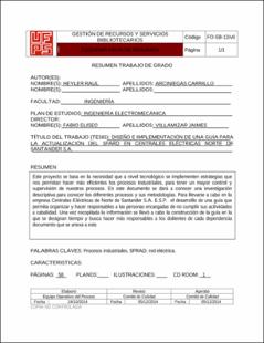 Portada Diseño e implementación de una guía para la actualización del spard en centrales eléctricas Norte de Santander s.a.
