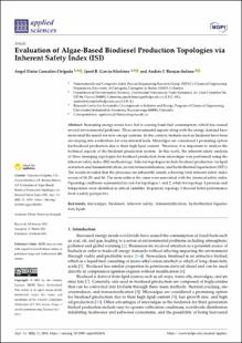 Portada Evaluation of Algae-Based Biodiesel Production Topologies via Inherent Safety Index (ISI)