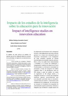 Portada Impacto de los estudios de la inteligencia sobre la educación para la innovación