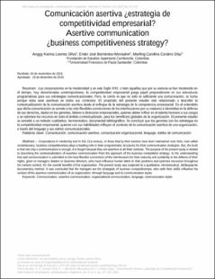 Portada Comunicación asertiva ¿estrategia de  competitividad empresarial?