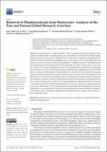 Portada Removal of pharmaceuticals from wastewater: Analysis of the past and present global research activities