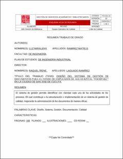 Portada Diseño del sistema de gestión de documentos para el fondo de empleados de aguas Kpital “foempakc” en la ciudad de San José de Cúcuta
