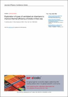 Portada Exploration of types of ventilated air chambers to improve thermal efficiency of bricks in fired clay