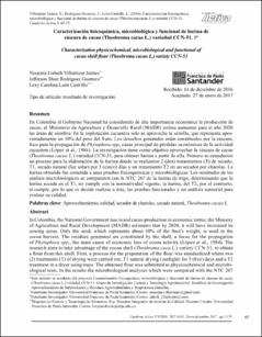 Portada Caracterización fisicoquímica, microbiológica y funcional de harina de cáscara de cacao (Theobroma cacao L.) variedad CCN-51