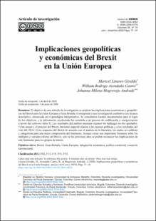 Portada Implicaciones geopolíticas y económicas del Brexit en la Unión Europea