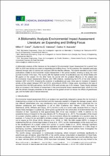 Portada A bibliometric analysis environmental impact assessment literature: An expanding and shifting focus