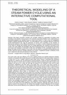 Portada Theoretical modeling of a steam power cycle using an interactive computational tool