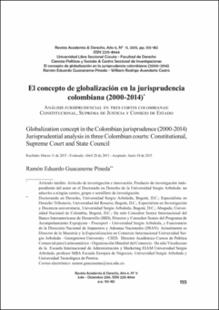 Portada El concepto de globalización en la jurisprudencia colombiana (2000-2014)