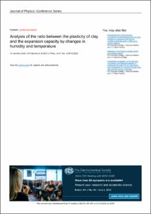 Portada Analysis of the ratio between the plasticity of clay and the expansion capacity by changes in humidity and temperature
