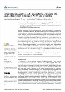 Portada Inherent Safety Analysis and Sustainability Evaluation of a Vaccine Production Topology in North-East Colombia