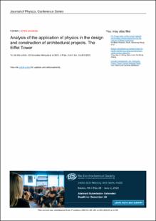 Portada Analysis of the application of physics in the design and construction of architectural projects. The Eiffel Tower