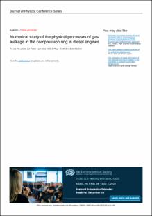 Portada Numerical study of the physical processes of gas leakage in the compression ring in diesel engines