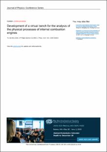 Portada Development of a virtual bench for the analysis of the physical processes of internal combustion engines