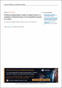 Portada Physical-mathematical model for determination of variation of internal forces in the simplified analysis of a beam